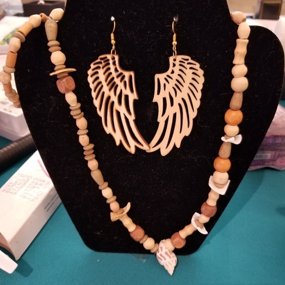 2for$14;)Wood jewelry set  